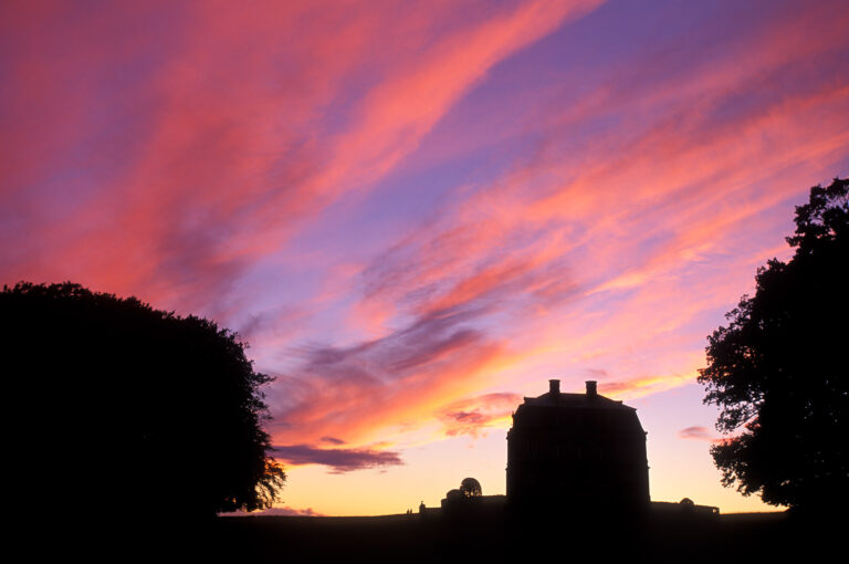 Silhouette of the Hermitage Hunting Lodge in Jaegersborg Dyrehave