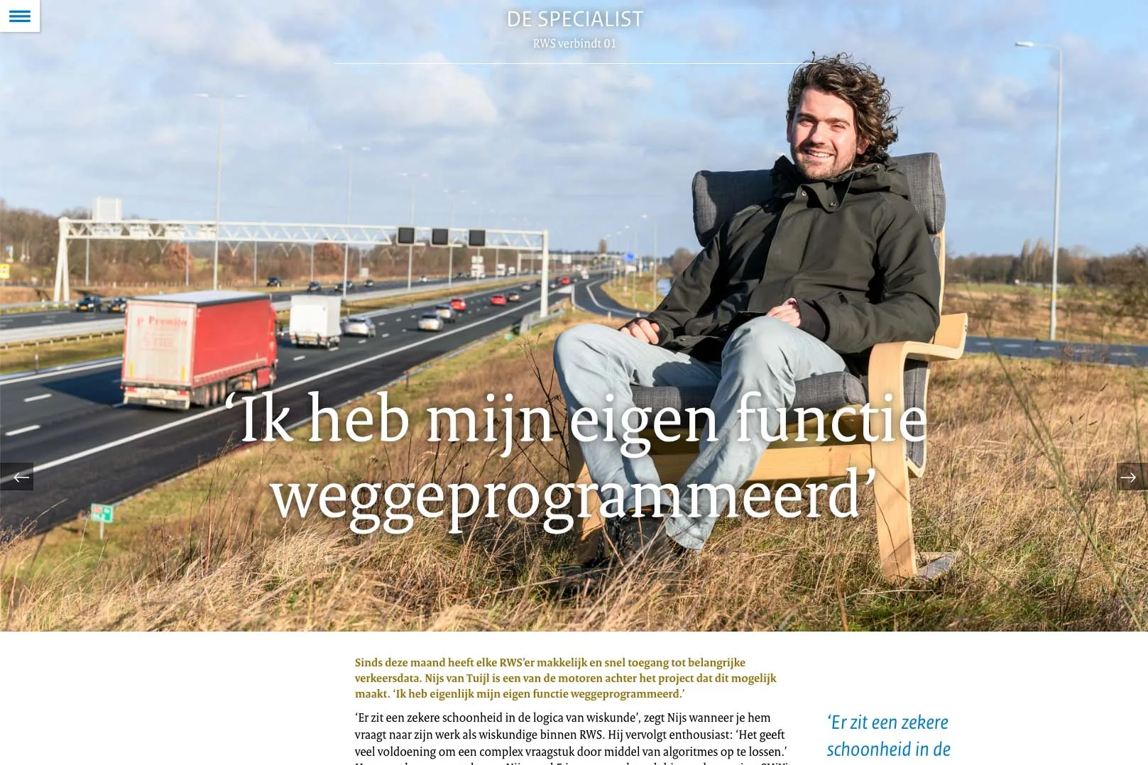 Portret voor Rijkswaterstaat magazine